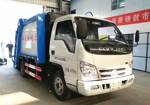 福田藍(lán)牌4方壓縮式垃圾車